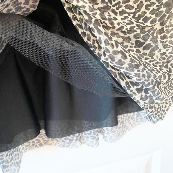 ZARA Leopard Print Tiered Tulle Mini Dress NWT - Picture 11 of 12
